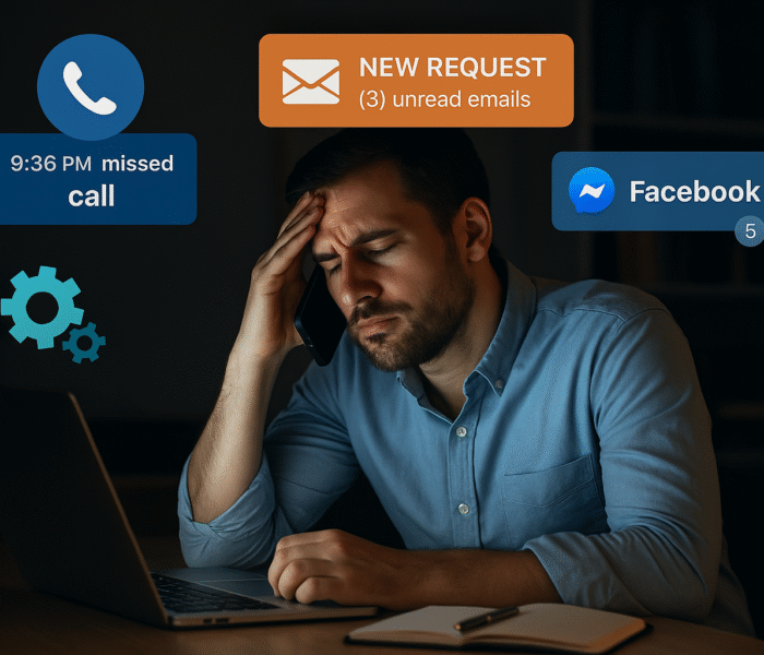 Busy Entreprenuer looking confused